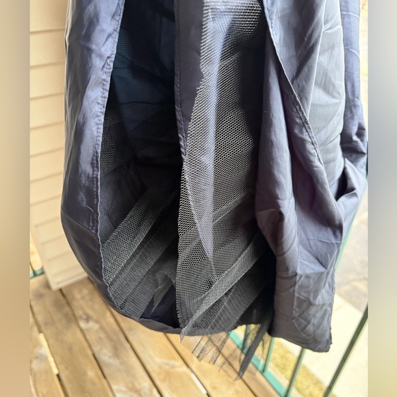 🆕Jessica Howard Navy Fit & Flare Dress Size 8 Ruffle Midi Cocktail Party Elegant - Picture 11 of 14